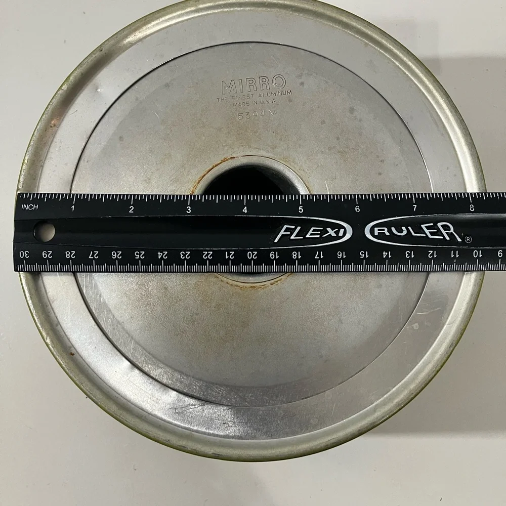 Vintage Mirro Aluminum Angel Food Cake Pan Green with Original Sticker